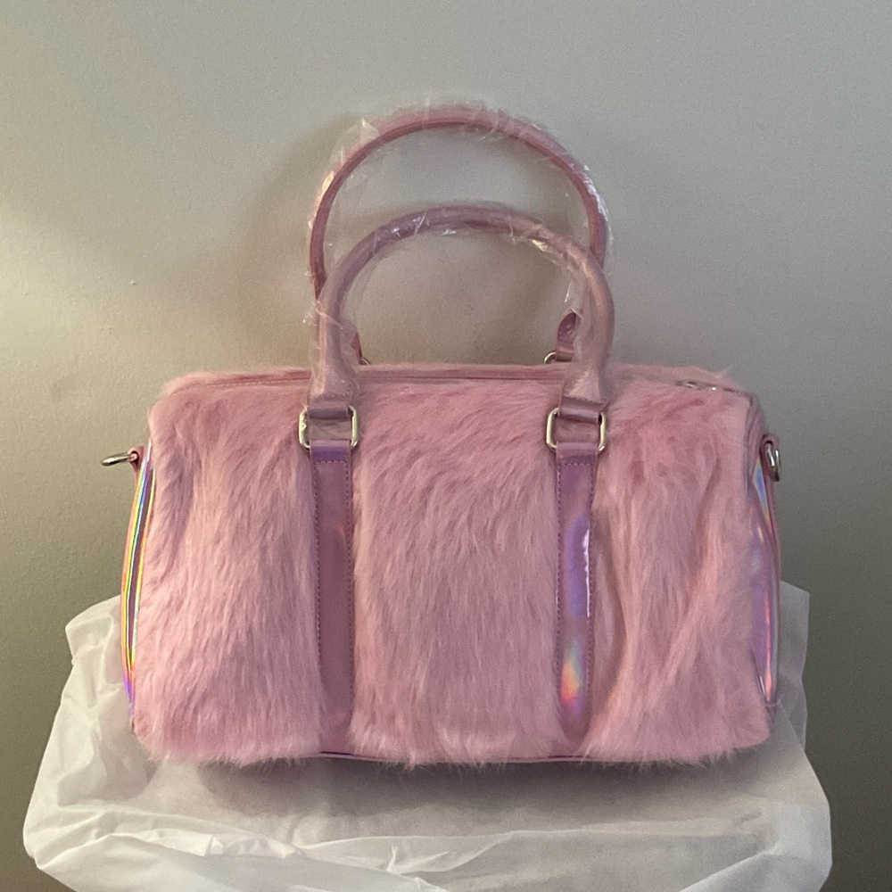 Dolls Kill Pink Furry Satchel
